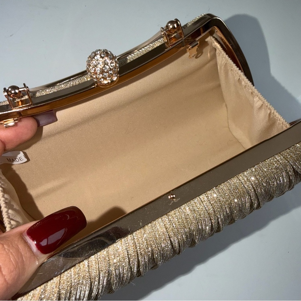TJ Maxx | Elegant Gold Evening Clutch - Picture 7 of 12
